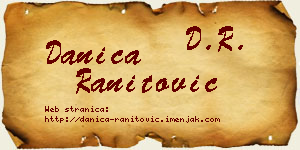 Danica Ranitović vizit kartica